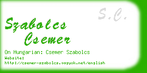 szabolcs csemer business card